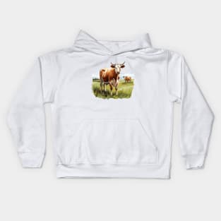 Farm Cow Art Kids Hoodie